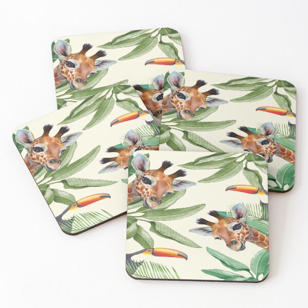 Item preview, Giraffe With Banana Leaves Pattern designed and sold by virillanissa.