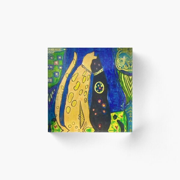 78. Gustav Klimpt's Cats Acrylic Block