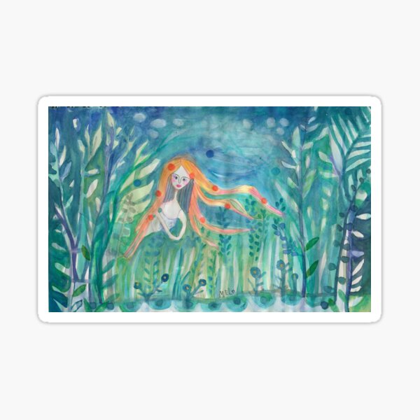 Shy Mermaid Sticker