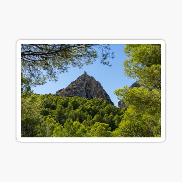 Castellet de Calp and pine forest, hiking destination in Spain Sticker