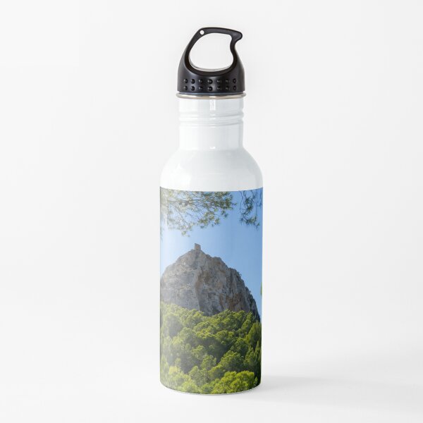 Castellet de Calp and pine forest, hiking destination in Spain Water Bottle