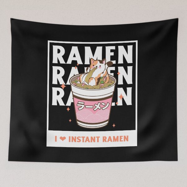 Item preview,  Kawaii Cat Eating Ramen Japanese Noodles designed and sold by StudioTina.