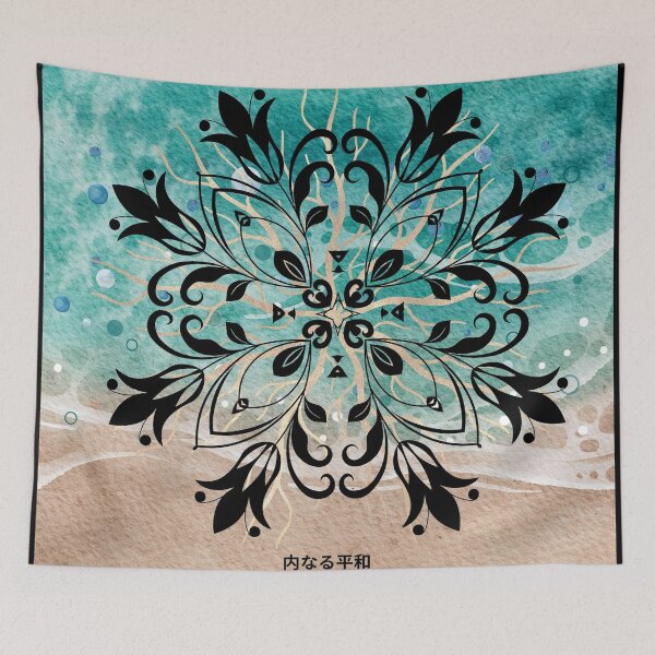 Item preview, Meditation mandala jade color ocean  designed and sold by SoniaCoteStudio.