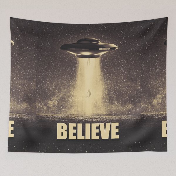 Item preview, I want to believe - Aliens abducting humans with UFO designed and sold by yoshra.
