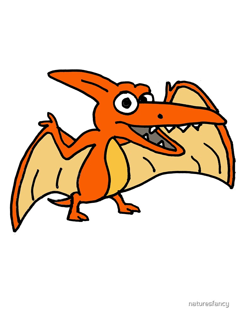 Orange Baby Pterodactyl Dinosaur Color Stroke PNG & SVG Design For T-Shirts