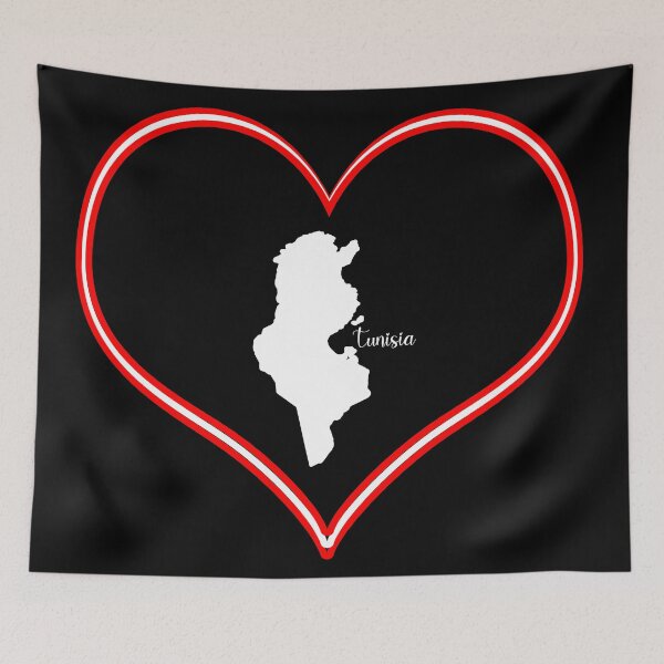 Item preview, Black heart map Tunisia designed and sold by Astralia.