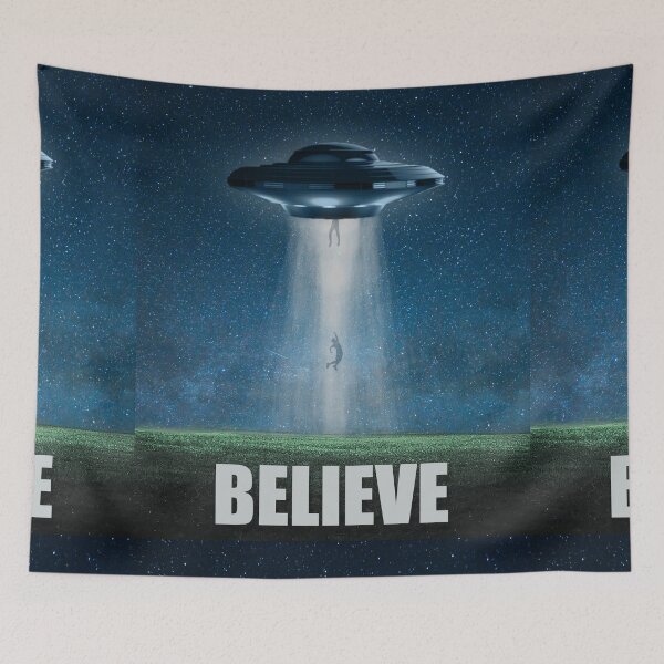 Item preview, I want to believe - Aliens abducting humans with UFO designed and sold by yoshra.