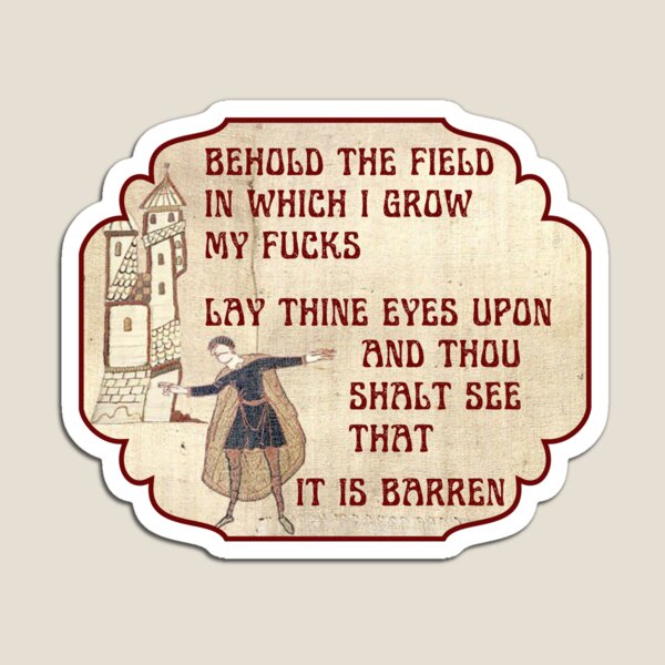 Behold the field, medieval meme Magnet