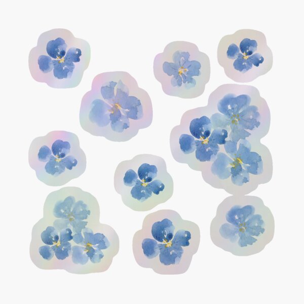 Item preview, Little Blue Flowers Stickers designed and sold by ApricotBlossom.