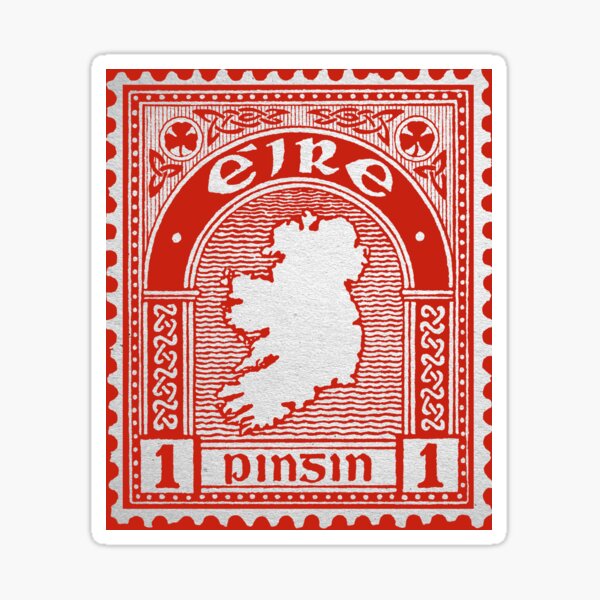 Artikel-Vorschau von Vintage irische Briefmarke Éire Aon Pingin 1p, designt und verkauft von gobantsaoir.