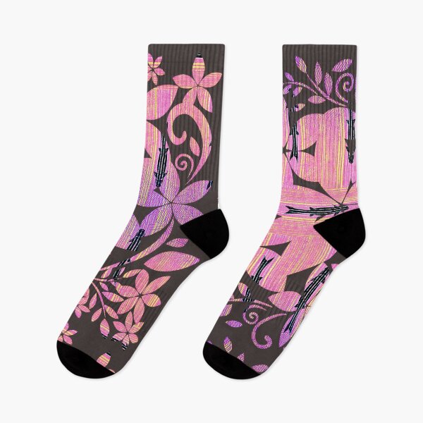 Item preview, Black Carp Fish in Floral Pattern designed and sold by RyanCaudell.