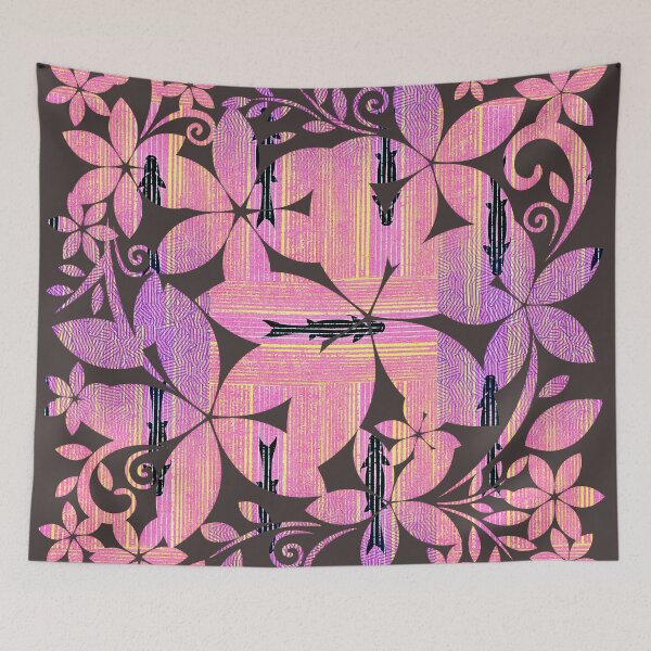 Item preview, Black Carp Fish in Floral Pattern designed and sold by RyanCaudell.