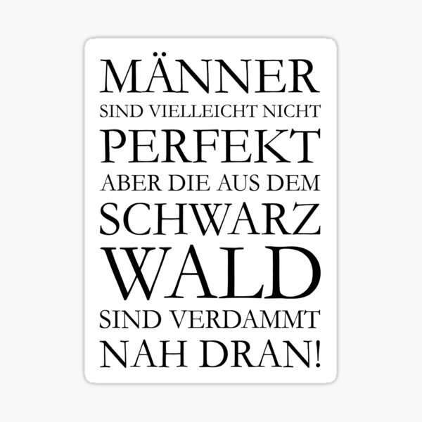 Men from the Black Forest Sticker