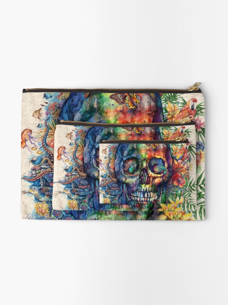 Alternate view of skull Zipper Pouch