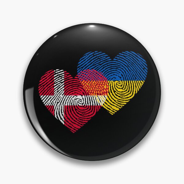 Item preview, denmark and ukraine,  fingerprint, heart Zelensky, denmark i stay with ukraine, denmark, copenhagen, flag of denmark, flag of ukraine designed and sold by GaliaTati.