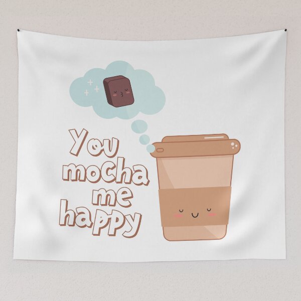 Item preview, Coffee and chocolate make me happy kawaii design designed and sold by high5doodle.