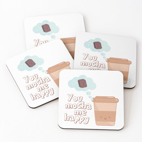 Item preview, Coffee and chocolate make me happy kawaii design designed and sold by high5doodle.