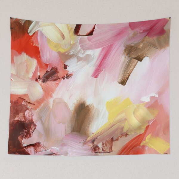 Item preview, Modern Vibrant Pink Beige Abstract Painting designed and sold by BlessartAE.