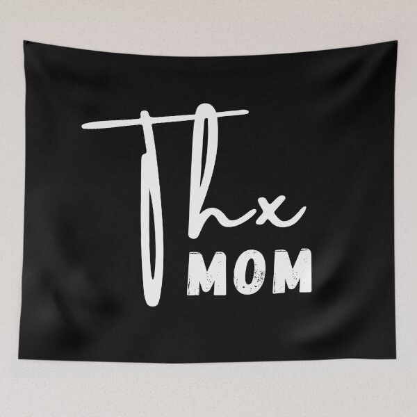 Item preview, Thx mom, thanks mom ,Mommy of a princess positive quote, black and white illustration. designed and sold by Coolclassy.
