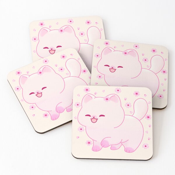 Item preview, Cherry blossom cat with a peachy color designed and sold by MeowMeowsShop.