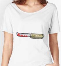 cartoon bloody folding knife Women's Relaxed Fit T-Shirt