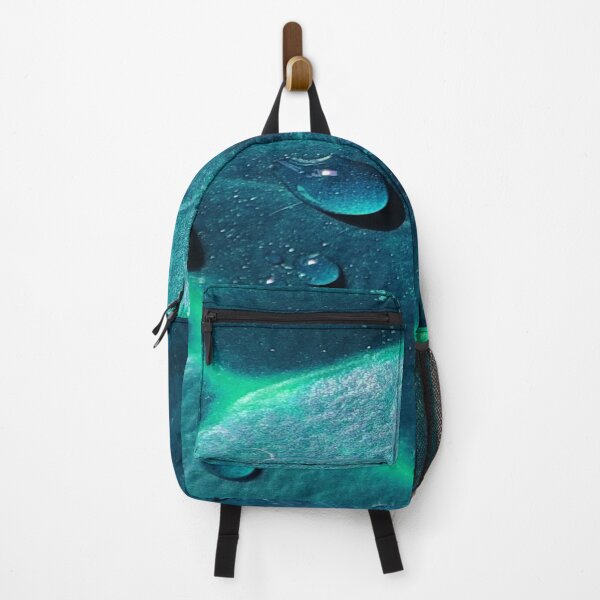 Item preview, Blue Water Drops On Green Leaf designed and sold by Nilima Bano ⭐⭐⭐⭐.