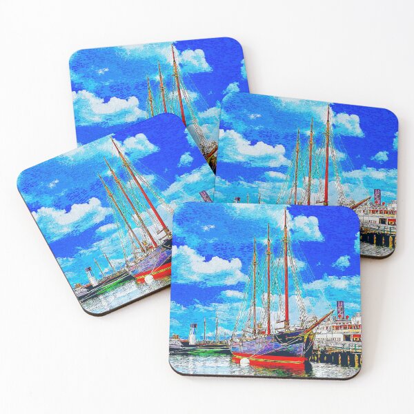 Item preview, Hyde Street Pier, San Francisco - impressionist painting designed and sold by NickoPrints.