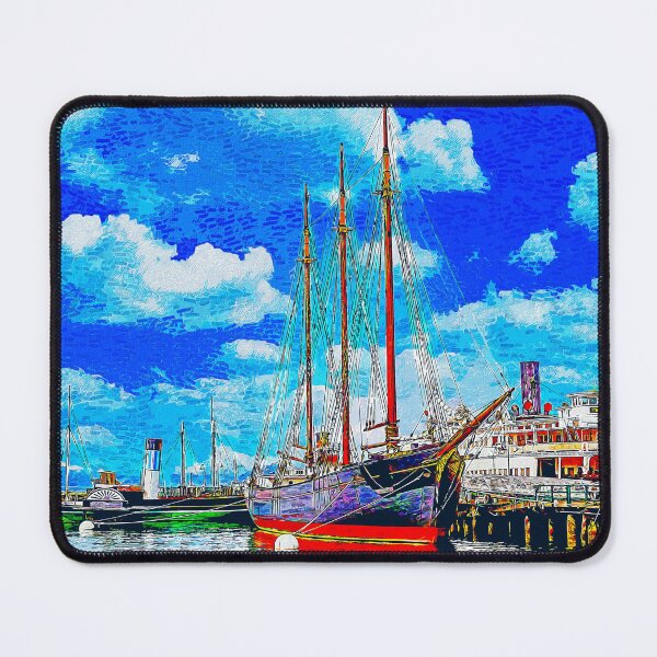 Item preview, Hyde Street Pier, San Francisco - impressionist painting designed and sold by NickoPrints.