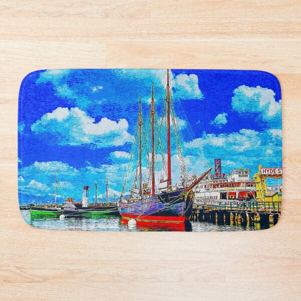 Item preview, Hyde Street Pier, San Francisco - impressionist painting designed and sold by NickoPrints.