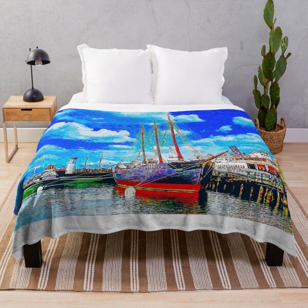 Item preview, Hyde Street Pier, San Francisco - impressionist painting designed and sold by NickoPrints.