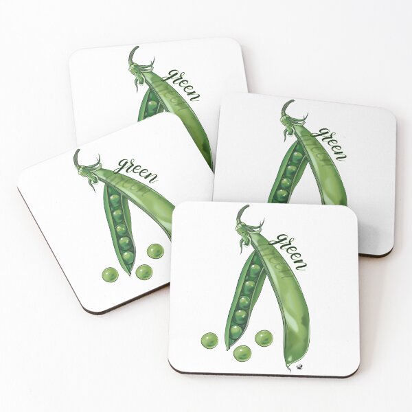 Item preview, Green pea pod and peas illustration with inscription designed and sold by Alexandra Kueny.