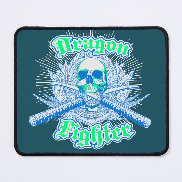 Item preview, Dragon Fighter - skull and two crossed katanas designed and sold by StudioArtSP.
