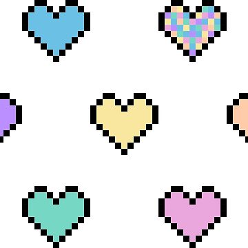 Artwork thumbnail, Pastel Rainbow Cute Pixel Heart Sticker Sheet by annalizshirley