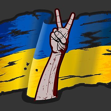 Artwork thumbnail, Victory hand sign and Ukraine flag by MarkozeArts