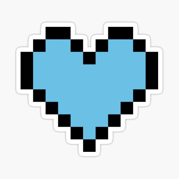 Pastel Blue Cute Pixel Heart Sticker