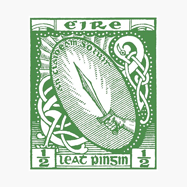 Item preview, Vintage Irish Postage Stamp Éire Leath Phingin 1/2p designed and sold by gobantsaoir.