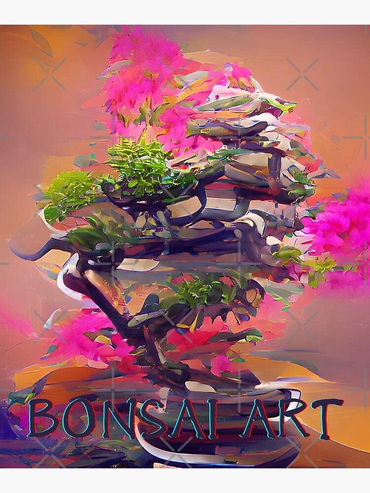 "Bonsai Art, Colorful Algoart" Poster for Sale by TheFatMinion Redbubble
