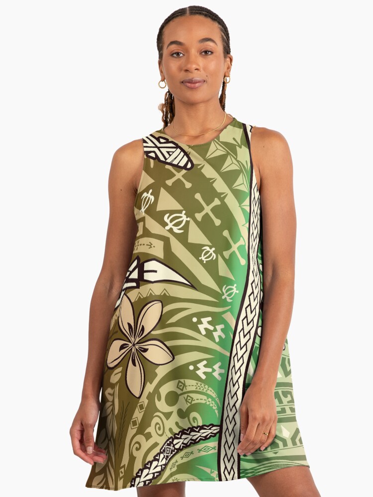 knee length dresses for ladies Nalani Long Rayon Hawaiian Dress Maxi V-Neck Tea Length Black / S main image 0