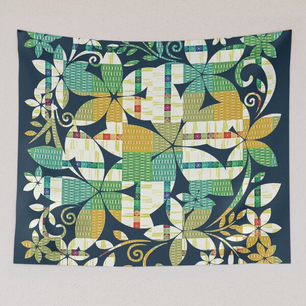 Item preview, Retro Japanese Textile in Floral Pattern designed and sold by RyanCaudell.