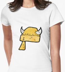 cartoon viking helmet Women's Fitted T-Shirt