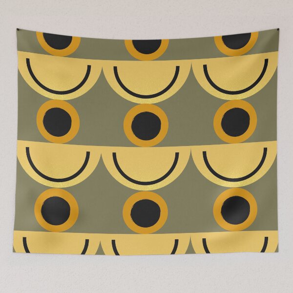 Item preview, Olive, yellow and black geometric pattern designed and sold by Thegentleshop.