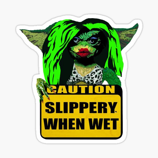 Slippery When Wet Sticker For Sale By Tshirtfaces Redbubble