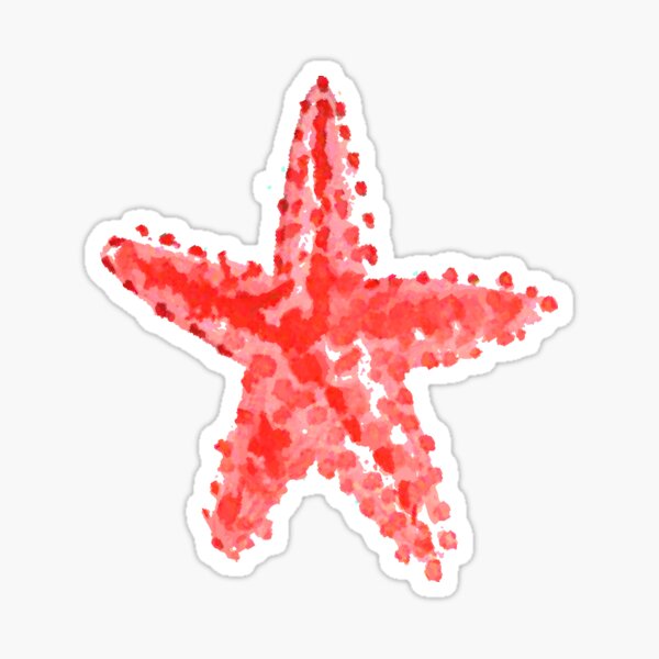 Red starfish watercolor Sticker