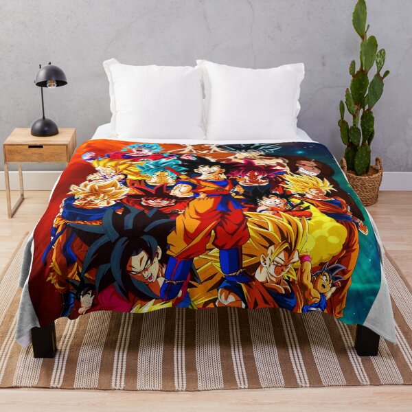 Goku Tranformations Throw Blanket