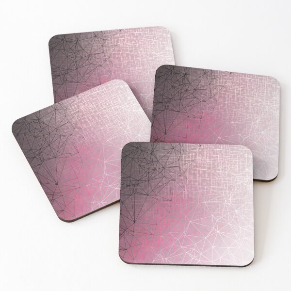 Item preview, fractal geometric line pattern abstract art in pink designed and sold by Mrvell.
