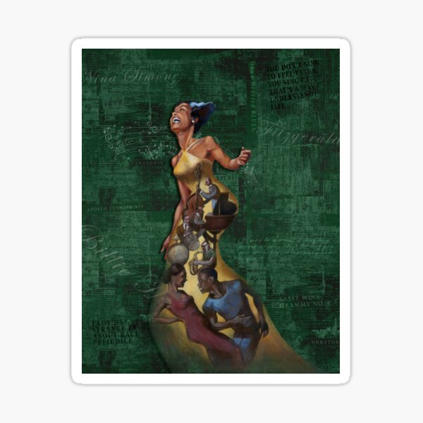 Lady Sings the Blues. Dedication to Billie Holiday, Ella Fitzgerald, Sarah Vaughn, and More Sticker