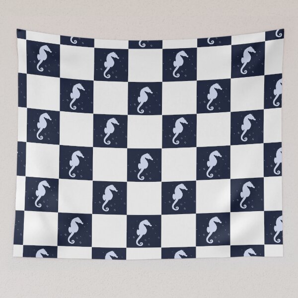 Item preview, Seahorse check pattern  designed and sold by TipTopTapo.