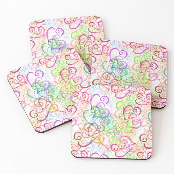 Item preview, Pink and Purple Curved Hearts on Cream designed and sold by SeaChangeDesign.