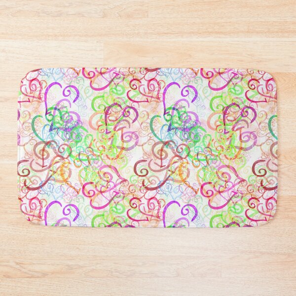 Item preview, Pink and Purple Curved Hearts on Cream designed and sold by SeaChangeDesign.