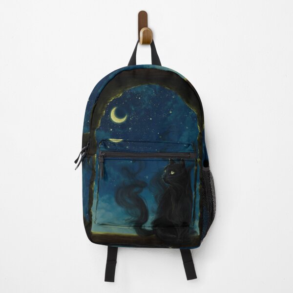 Item preview, Shadow Black Cat Moon Night - Digital Art Painting designed and sold by Chiara Mendicino.